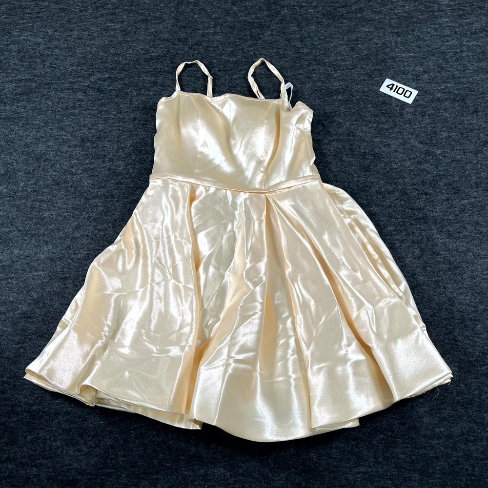 ABCDRESS Fit & Flare Dress Womens 6‎ Beige Lined Square Neck Adjustable Strap